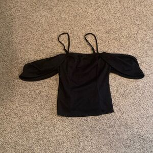 Anthropologie Black Off-Shoulder Blouse Size S